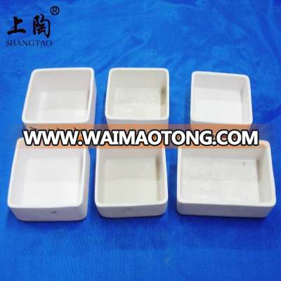 High temperature corrosion resistance rectangular alumina ceramic tray crucible for furnace kiln